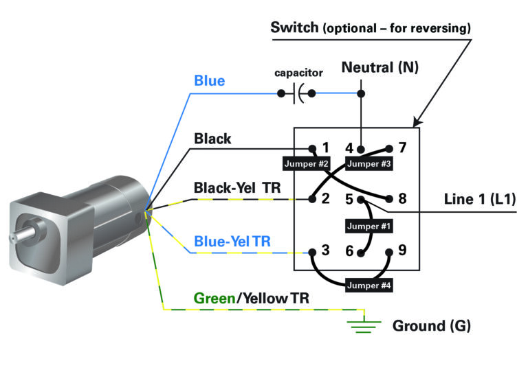 How To Connect a Reversing Switch to a 3- or 4-Wire (PSC) Gearmotor ...