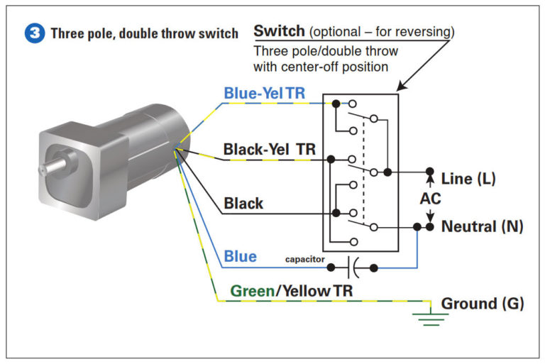 How To Connect a Reversing Switch to a 3 or 4Wire (PSC) Gearmotor